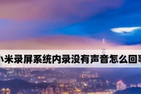 小米手机录屏没有声音的解决方法（小米手机录屏无声问题的调整设置与解决方案）