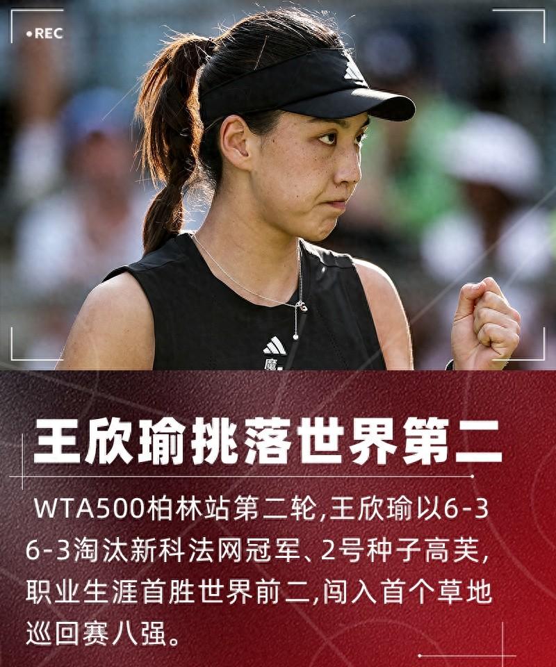WTA500柏林赛！力克世界第二！王欣瑜2-0高芙进柏林站8强  第1张
