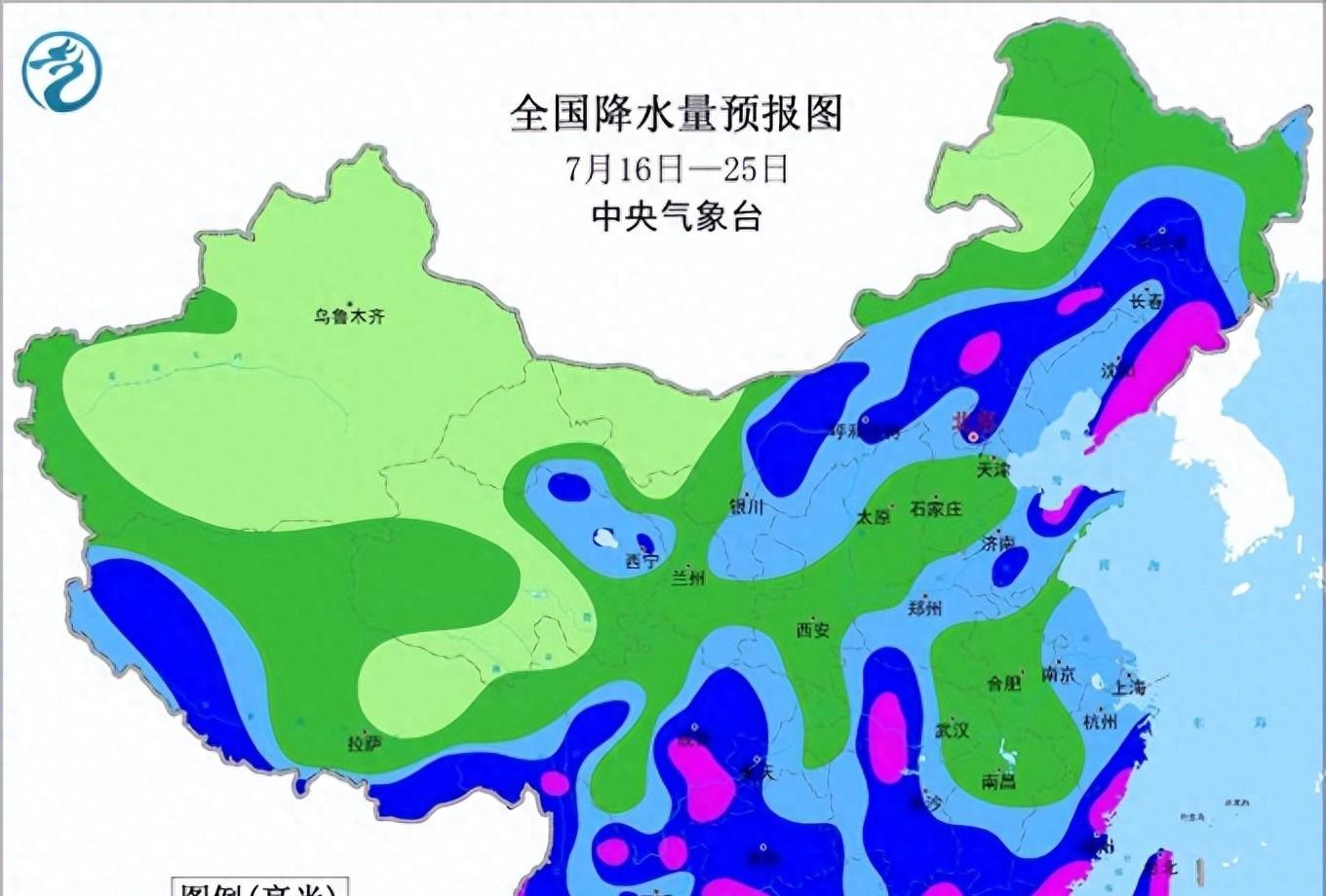 本轮降雨形势发生转变，高温范围减弱北方降雨增多，具体分布如下  第1张