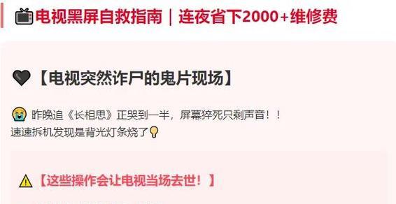 遥控电视黑屏的处理方法（教你轻松解决电视黑屏问题）  第1张